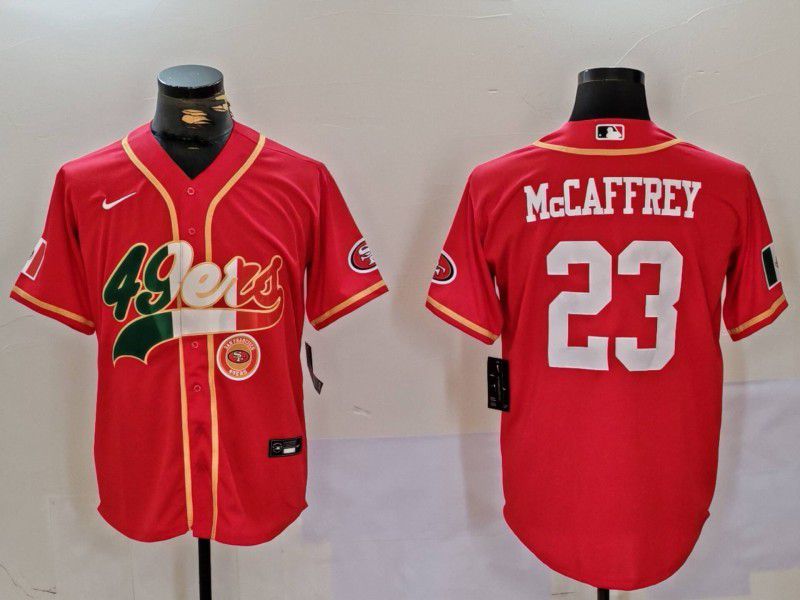 Men San Francisco 49ers #23 Mccaffrey Red Second generation Mexican Joint Name 2024 Nike Limited NFL Jersey style 3